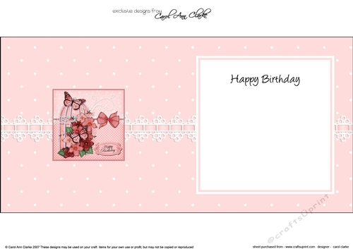 Birthday Butterflies, Violas & Pearls Birdcage square landscape insert