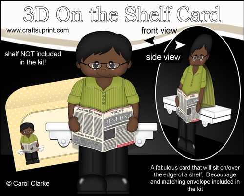 3D On the Shelf Card Kit - Ethnic Man Randell is is the Worlds Best Dad