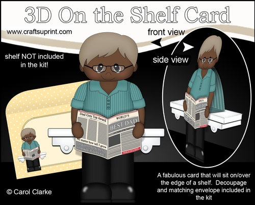 3D On the Shelf Card Kit - Ethnic Older Man Willard is the Worlds Best Dad