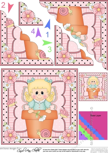 Flower Pot Friends Cute Little Fairy Blossom Scalloped Corner Stacker