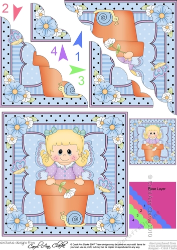 Flower Pot Friends Cute Little Fairy Rosina Scalloped Corner Stacker