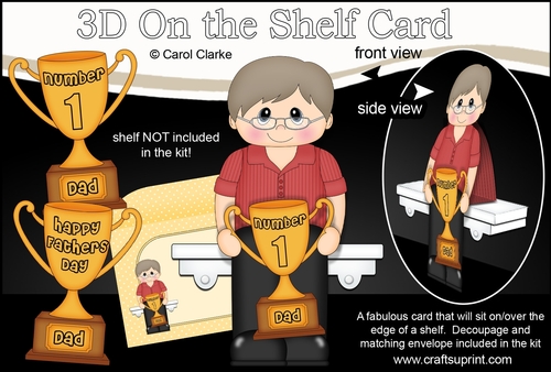 3D On the Shelf Card Kit - Leland is Number 1 Dad!