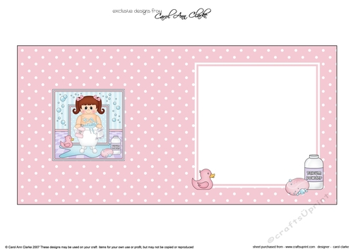 Cute Little Girl Bathtub Buddies square landscape insert