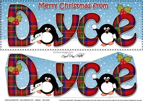 Large DL Merry Christmas from DYCE 3D decoupage 