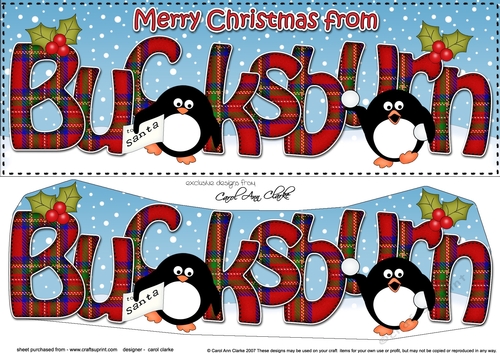 Large DL Merry Christmas from BUCKSBURN 3D decoupage 