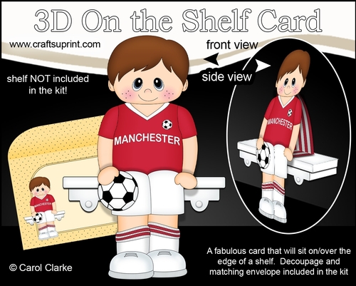 3D On the Shelf Card Kit - Little Footballer Tyron plays for Manchester
