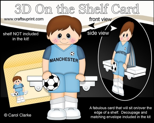3D On the Shelf Card Kit - Little Footballer Jae plays for Manchester
