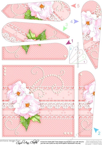 A Touch of Elegance Roses Pearls and Lace Fan Pyramage Topper