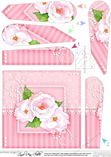 A Touch of Elegance Roses Pearls and Lace Fan Pyramage Topper