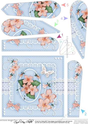 A Touch of Elegance Pretty Violas Pearls and Lace Fan Pyramage Topper