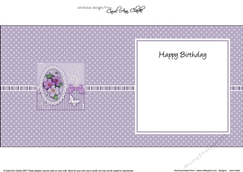 A Touch of Elegance Pretty Violas Pearls and Lace square landscape insert