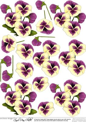 Pansy, Lace and Pearls 3D Decoupage Sheet