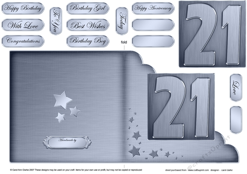 21st Metallic Age Cut and Fold Corner Card