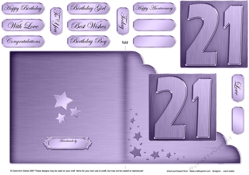 21st Metallic Age Cut and Fold Corner Card