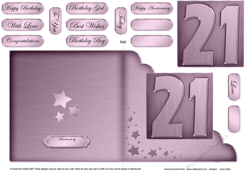21st Metallic Age Cut and Fold Corner Card