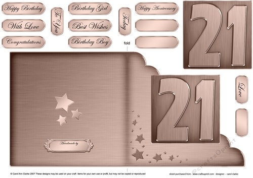 21st Metallic Age Cut and Fold Corner Card