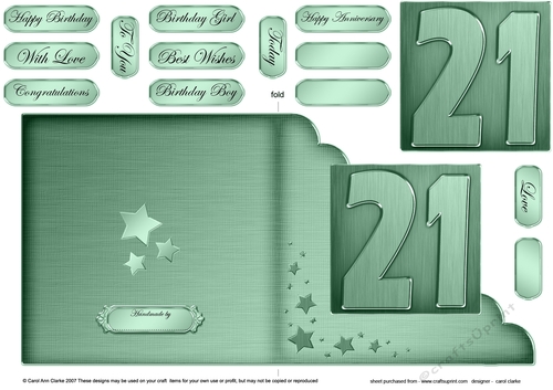 21st Metallic Age Cut and Fold Corner Card