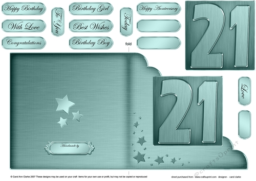 21st Metallic Age Cut and Fold Corner Card