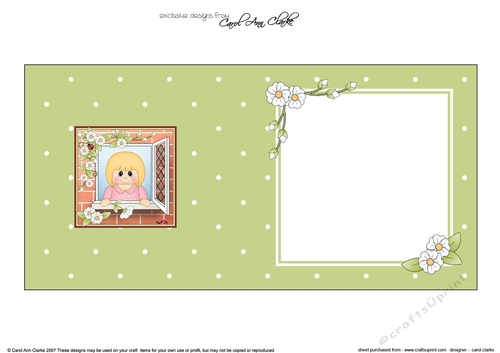 Square landscape insert - Through the Window - Cute Little Teen Girl