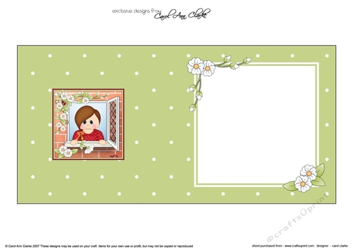 Square landscape insert - Through the Window - Cute Little Teen Girl