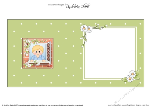Square landscape insert - Through the Window - Cute Little Teen Boy