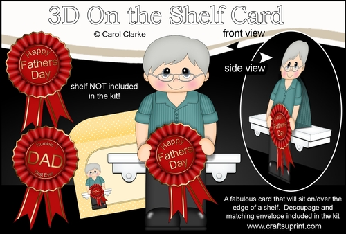 3D On the Shelf Card Kit - Wes has a Fathers Day Rosette