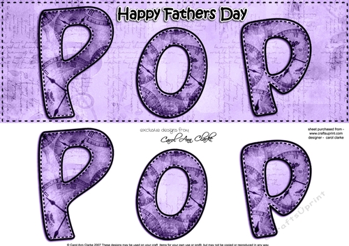 Large DL Happy Fathers Day POP Clocks 3D decoupage