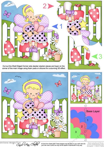 Girlz Fiz Fairy is in the garden Shell Edged Corner Side Stacker