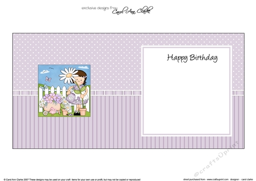 Cute Girlz Suzi has a Pretty Flower square landscape insert