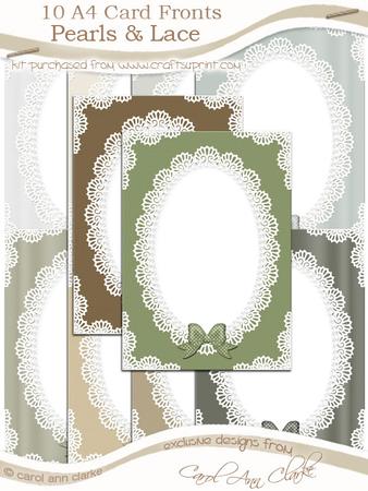 A4 Pearls and Lace Card Fronts Kit