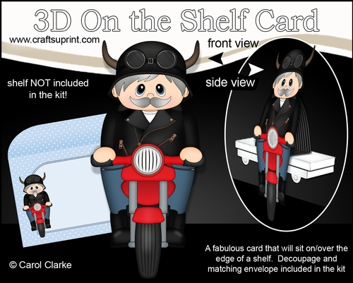 3D On the Shelf Card Kit - Old Man Arlen Rides his Motorbike