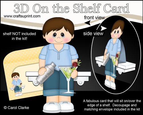 3D On the Shelf Card Kit - It is Cocktail Hour for Carey