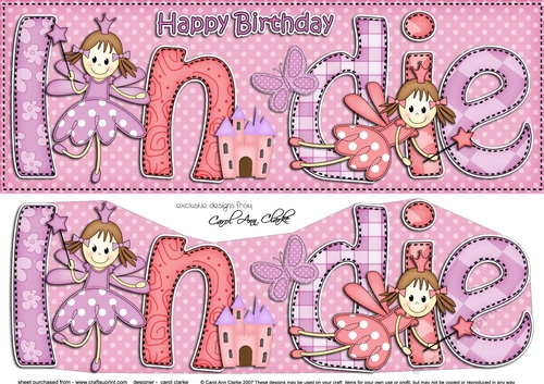 Large DL Birthday INDIE 3D decoupage