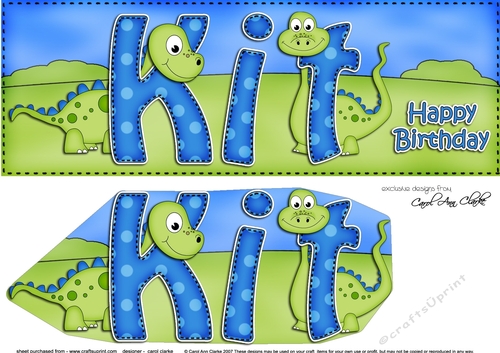 Large DL Birthday KIT 3D decoupage