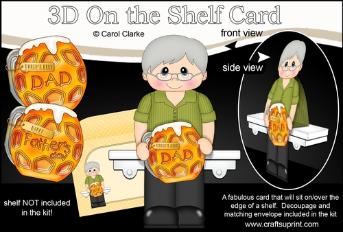 3D On the Shelf Card Kit - Gilbert is the Worlds Best Dad