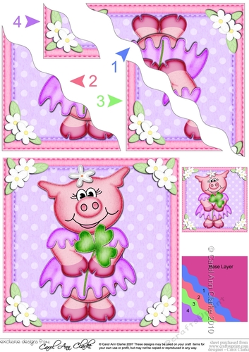 Zoe Piggys Good Luck Clover Wavy Corner side stacker
