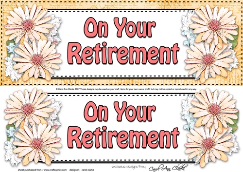 Large DL ON YOUR RETIREMENT Daisies Floral 3D decoupage