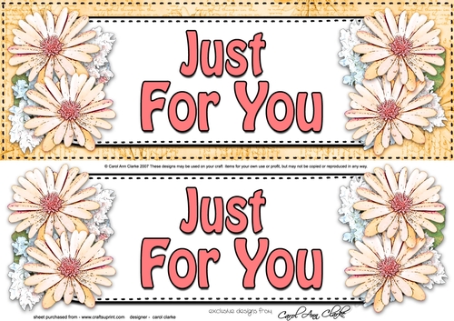 Large DL JUST FOR YOU Daisies Floral 3D decoupage