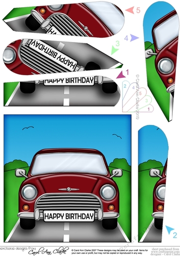Fun Red Mini Bithday Fan Pyramage Topper