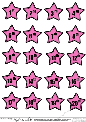 3D Birthday Age Stars 1st to 20th Decoupage Sheet