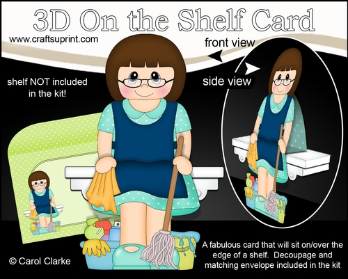 3D On the Shelf Card Kit - Little Cleaner Allie is making everything Spick and Span