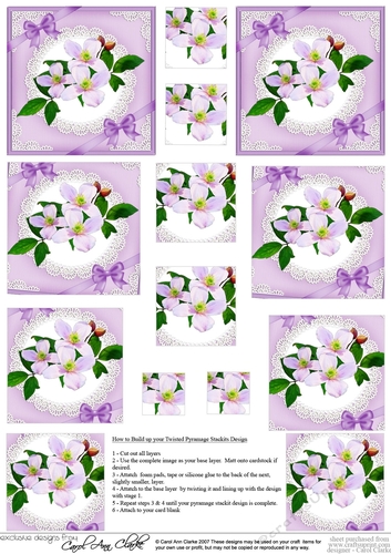 Clematis and Lace Twisted Pyramage sheet