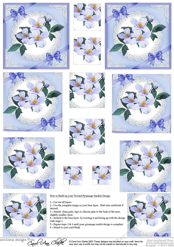 Clematis and Lace Twisted Pyramage sheet