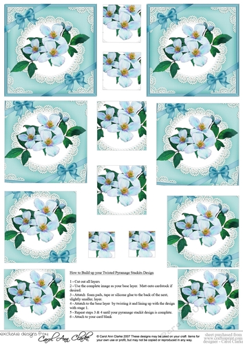 Clematis and Lace Twisted Pyramage sheet