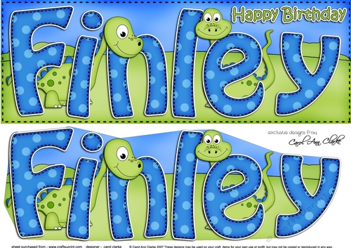 Large DL Birthday FINLEY 3D decoupage