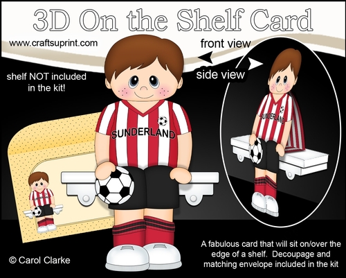 3D On the Shelf Card Kit - Little Footballer Marcos plays for Sunderland