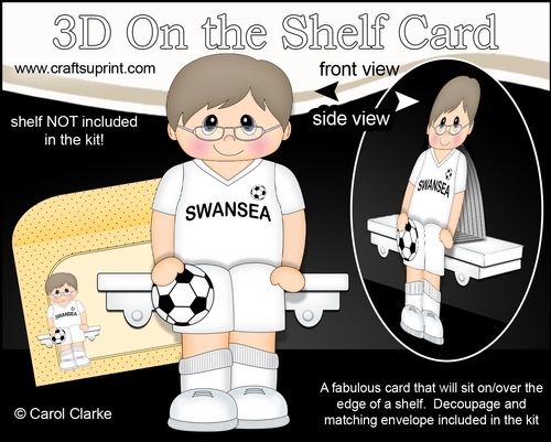 3D On the Shelf Card Kit - Little Older Footballer Durward plays for Swansea