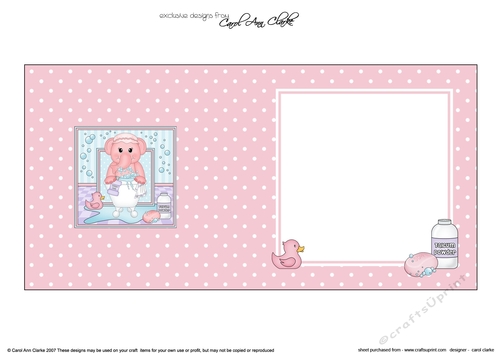 Cute Little Lola Elephant Bathtub Buddies square landscape insert
