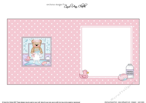 Cute Little Livvy Bear Bathtub Buddies square landscape insert