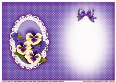 Pansy, Lace and Pearls Matching Insert A5 Portrait